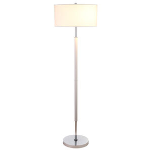 Hudson & Canal Simone Cool Gray and Polished Nickel 2-Bulb Floor Lamp, , hires
