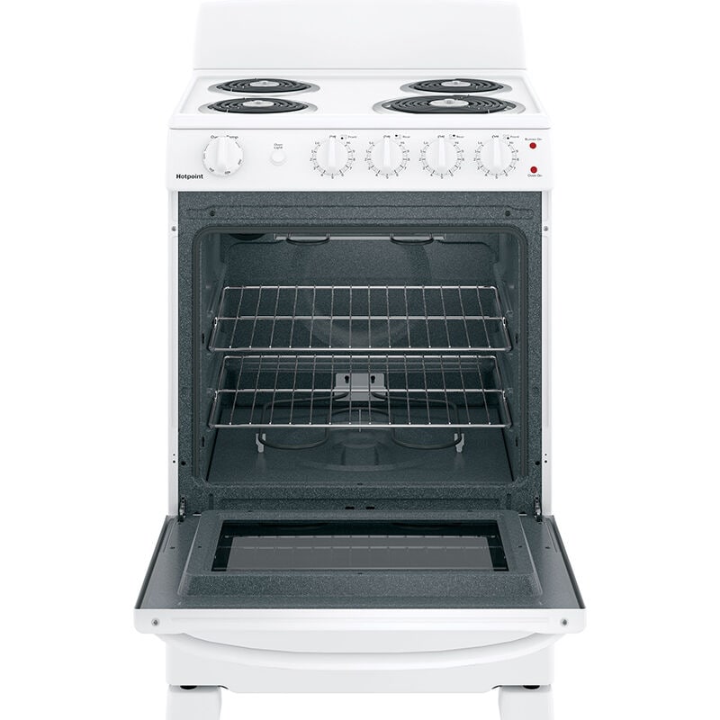 Hotpoint 24 in. 2.9 cu. ft. Electric Range with Coil Burners - White, , hires