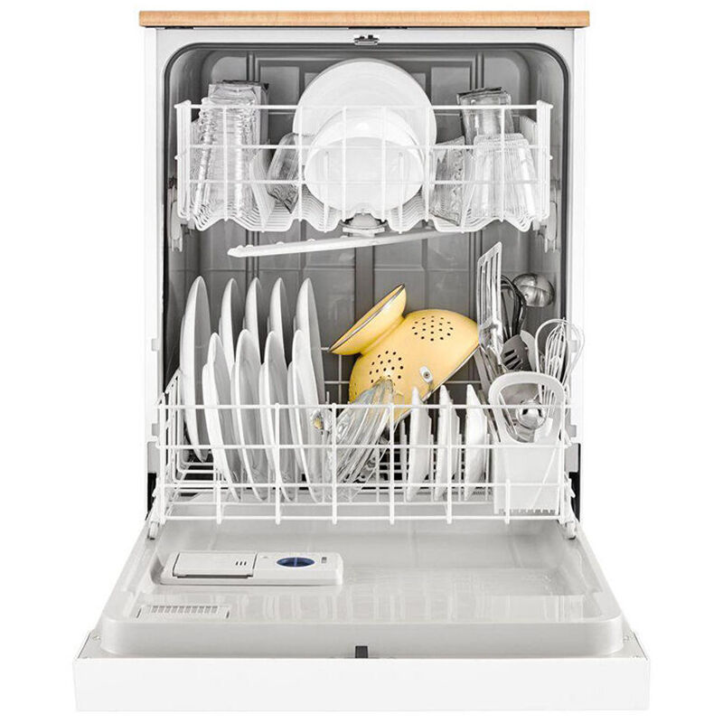 Whirlpool 24 in. Portable Dishwasher with Front Control, 64 dBA Sound Level, 12 Place Settings, 3 Wash Cycles & Sanitize Cycle - White, White, hires