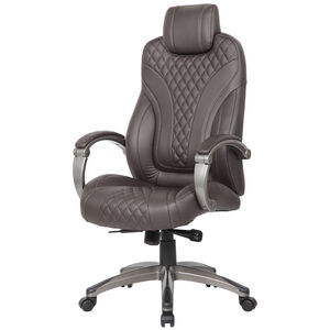 Boss Executive Hinged Arm LeatherPlus Chair - Brown, , hires