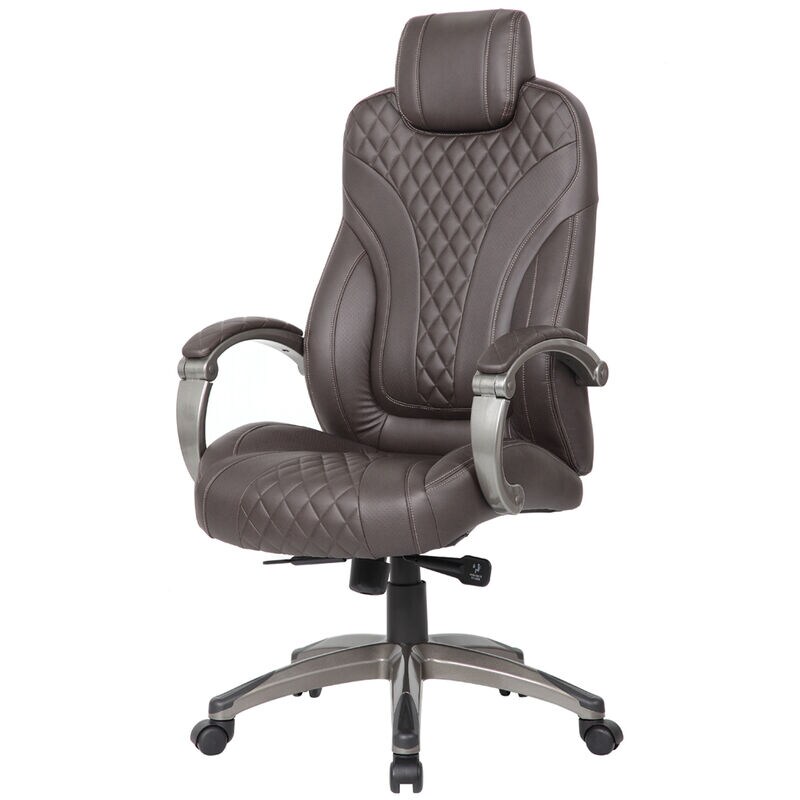 Boss Executive Hinged Arm LeatherPlus Chair - Brown, , hires