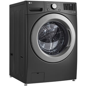 LG 27 in. 5.0 cu. ft. Stackable Front Load Washer with 6 Motion Technology, Tub Clean System & Speed Wash Cycle - Middle Black, , hires