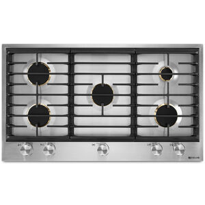 JennAir Euro-Style 36 in. 5-Burner Natural Gas Cooktop with Simmer Burner & Power Burner - Stainless Steel, , hires
