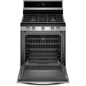 Whirlpool 30 in. 5.8 cu. ft. Smart Convection Oven Freestanding Gas Range with 5 Sealed Burners & Griddle - Fingerprint Resistant Stainless Steel, , hires