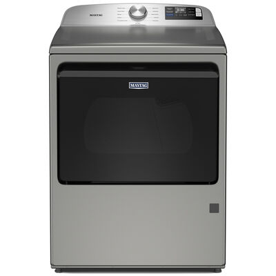 Maytag 27 in. 7.4 cu. ft. Smart Gas Dryer with Extra Power, Sensor Dry & Steam Cycle - Classic SIlver | MGD6205RR