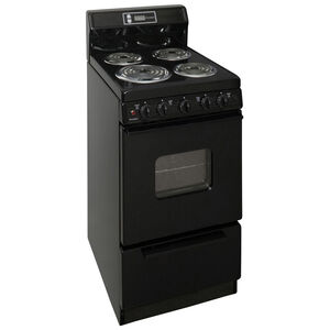 Premier 20 in. 2.4 cu. ft. Oven Freestanding Electric Range with 4 Coil Burners - Black, , hires