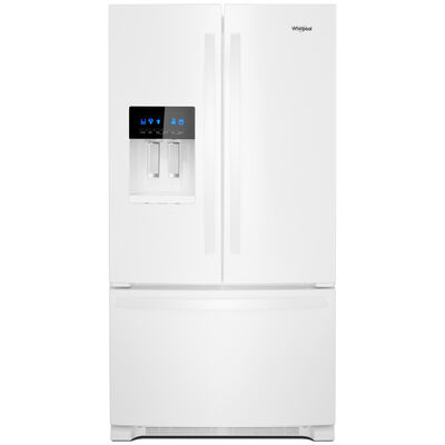 Whirlpool 36 in. 24.7 cu. ft. French Door Refrigerator with Filtered Ice & Water Dispenser - White | WRF555SDHW