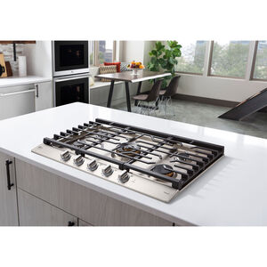 LG Studio 36 in. 5-Burner Smart Natural Gas Cooktop with Griddle, Simmer Burner & Power Burner - Stainless Steel, , hires