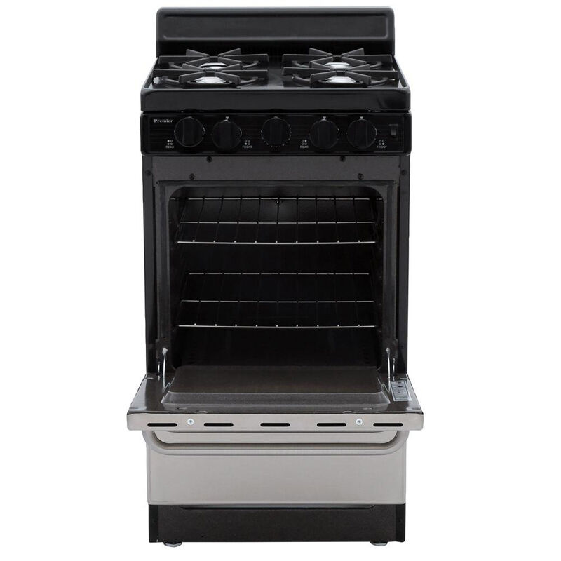 Premier 20 in. 2.4 cu. ft. Oven Freestanding Gas Range with 4 Open Burners - Stainless Steel, , hires