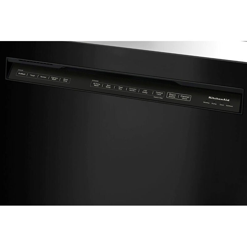 KitchenAid 24 in. Front Control Dishwasher with 39 dBa Sound Level, 3rd-Rack & Pocket - Black, Black, hires