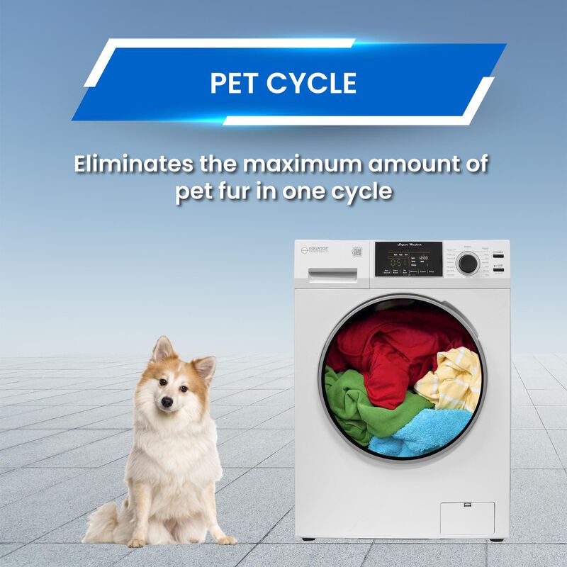 Equator 24 in. 1.6 cu. ft. Electric Front Load Laundry Center with Pet Cycle, Sanitize Cycle & Sensor Dry - White, White, hires