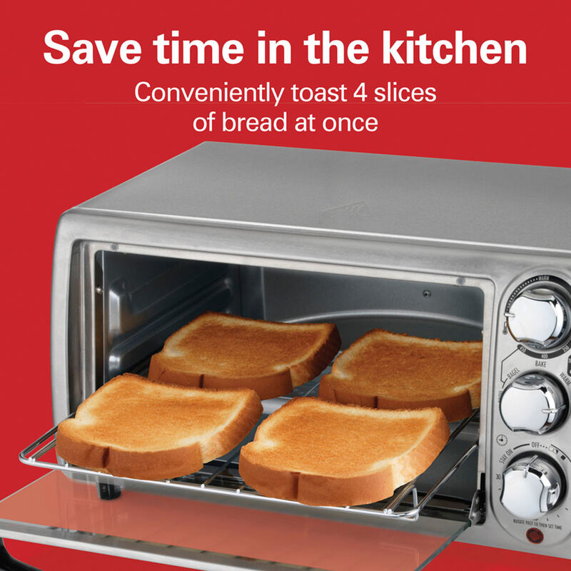 Hamilton Beach 4-Slice Toaster Oven - Stainless Steel, , hires