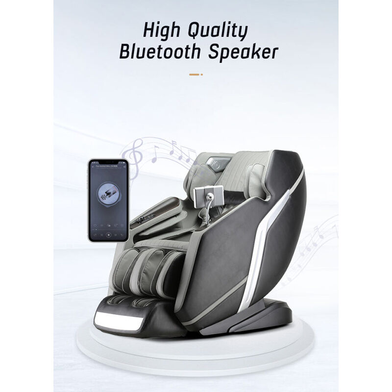 Lifesmart 4D Zero Gravity Massage Chair with Bluetooth Speakers - Gray & Black, , hires