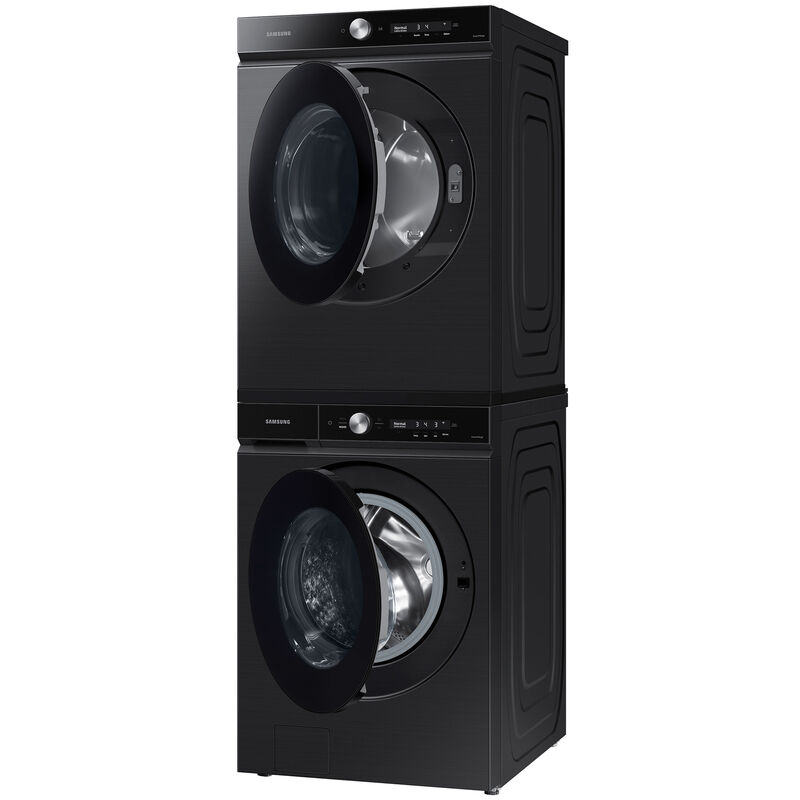 Samsung Bespoke 27 in. 5.3 cu. ft. Smart Stackable Front Load Washer with Super Speed Wash & AI Smart Dial - Brushed Black, Brushed Black, hires