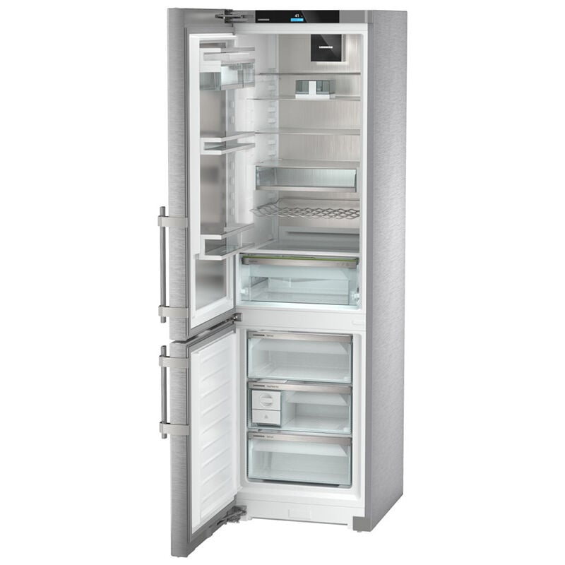 Liebherr Peak 24 in. 12.8 cu. ft. Smart Counter Depth Bottom Freezer Refrigerator Left Hinged - Stainless Steel, , hires