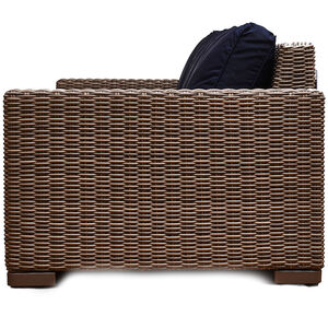 Marie Albert Home Rutherford Rattan Outdoor Sofa - Navy Blue/Brown, , hires