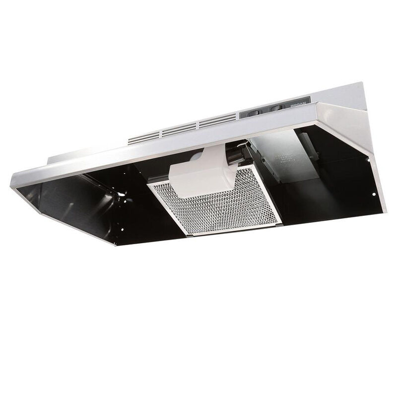 Broan 41000 Series 30 in. Standard Style Range Hood with 2 Speed Settings, Ductless Venting & Incandescent Light - Stainless Steel, Stainless Steel, hires