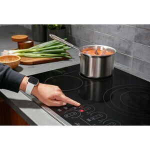 GE Profile 30 in. 5-Burner Smart Electric Cooktop with Simmer Burner & Power Burner - Black, , hires