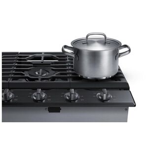 Samsung 30 in. 5-Burner Smart Natural Gas Cooktop with Griddle, Simmer Burner & Power Burner - Black Stainless, Black Stainless, hires