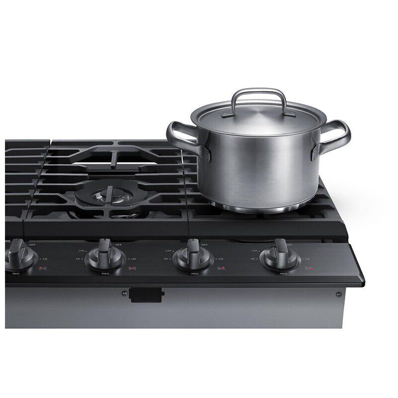 Samsung 30 in. 5-Burner Smart Natural Gas Cooktop with Griddle, Simmer Burner & Power Burner - Black Stainless, Black Stainless, hires
