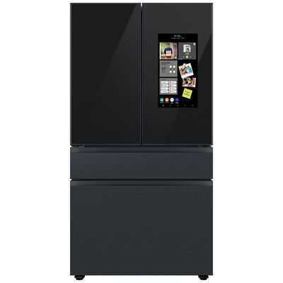 Samsung Bespoke 36 in. 22.5 cu. ft. Smart Counter Depth 4-Door French Door Refrigerator with Family Hub, Ice & Water Dispenser - Charcoal / Matte Black | RF23BB89008M