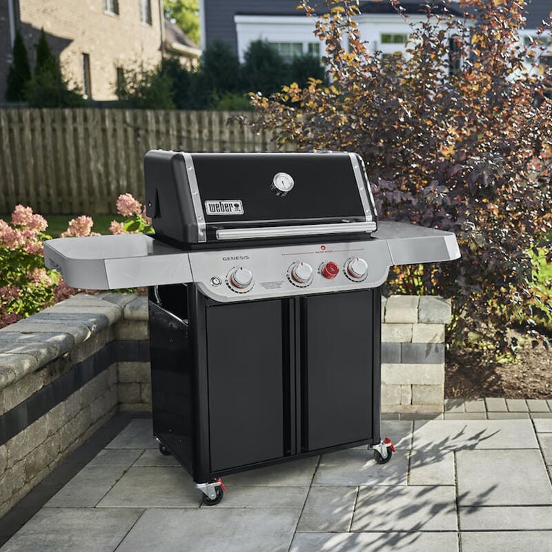 Weber Genesis E 325 3 Burner Liquid Propane Gas Grill with Electronic Ignition System Sear Burner Black