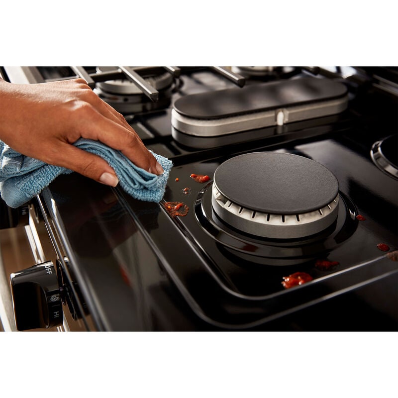 Whirlpool 30 in. 5.1 cu. ft. Gas Range with 5 Sealed Burners - Black, Black, hires