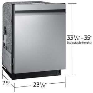 Samsung 24 in. Top Control Smart Dishwasher with 46 dBa Sound Level, 3rd-Rack, AutoRelease & Pocket - Stainless Steel, , hires