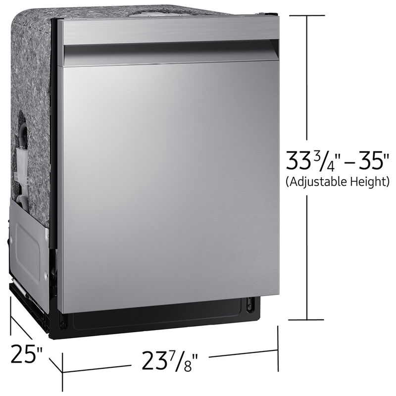 Samsung 24 in. Top Control Smart Dishwasher with 46 dBa Sound Level, 3rd-Rack, AutoRelease & Pocket - Stainless Steel, , hires