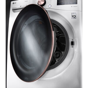 LG 27 in. 4.5 cu. ft. Smart Stackable Front Load Washer with TurboWash 360, Sanitize & Steam Wash Cycle - White, White, hires