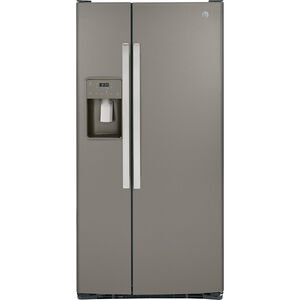 GE 33 in. 23.0 cu. ft. Side-by-Side Refrigerator with External Ice & Water Dispenser - Slate, , hires