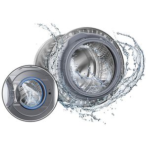 Samsung 27 in. 4.5 cu. ft. Smart Stackable Front Load Washer with Super Speed Wash, Sanitize & Steam Wash Cycle - Platinum, Platinum, hires