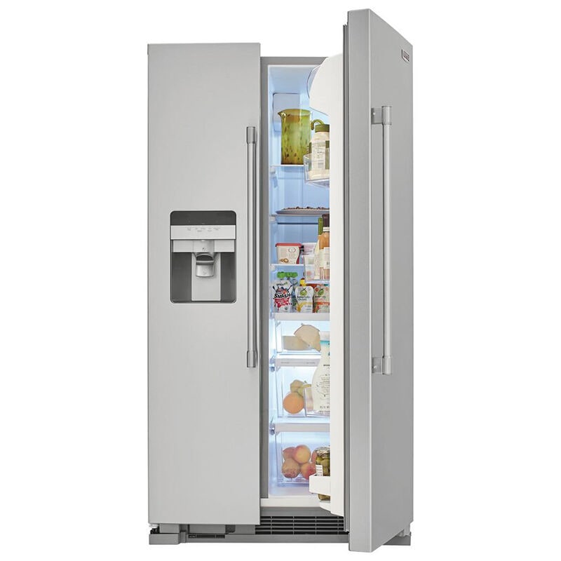 Maytag 36 in. 24.5 cu. ft. Side by Side Refrigerator with Ice & Water Dispenser - Fingerprint Resistant Stainless Steel, Fingerprint Resistant Stainless, hires