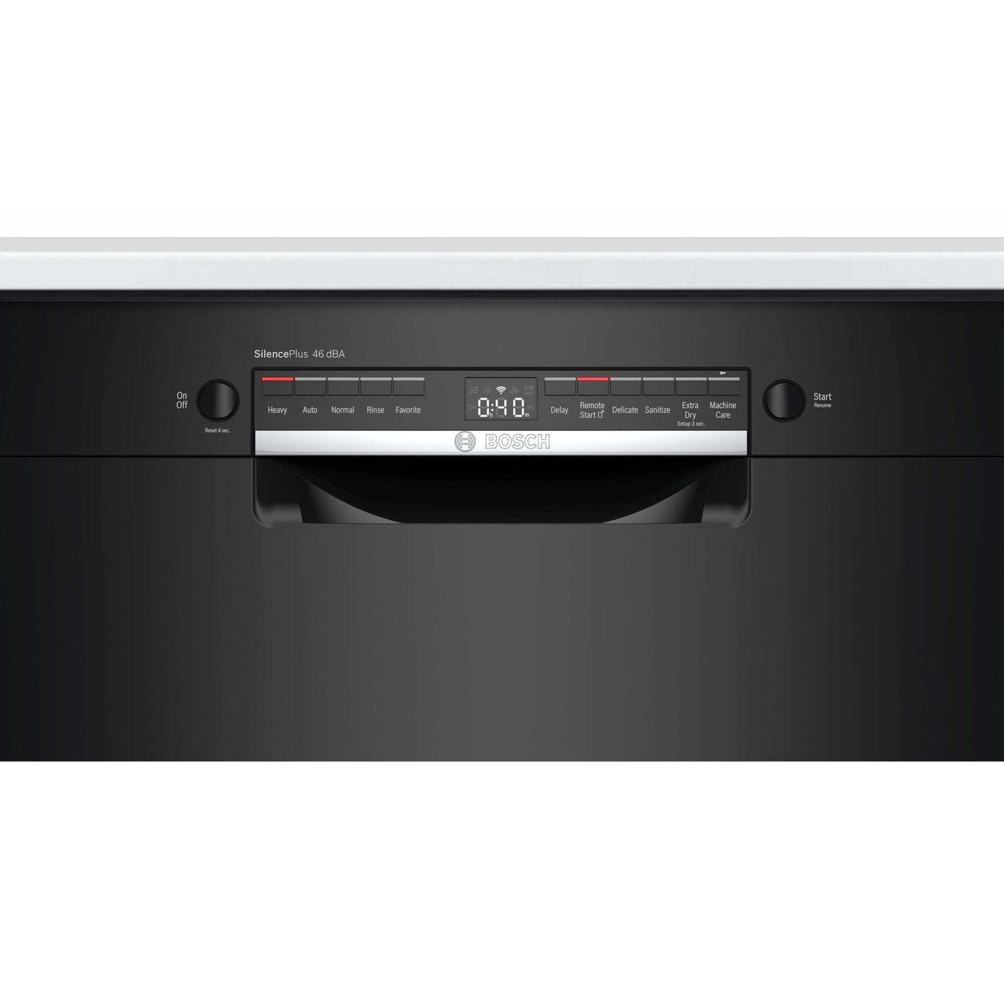 Bosch 300 Series 24 in. Smart Built In Dishwasher with Front Control 46 dBA Sound Level 13 Place Settings 5 Wash Cycles Sanitize Cycle Black P.C. Richard Son