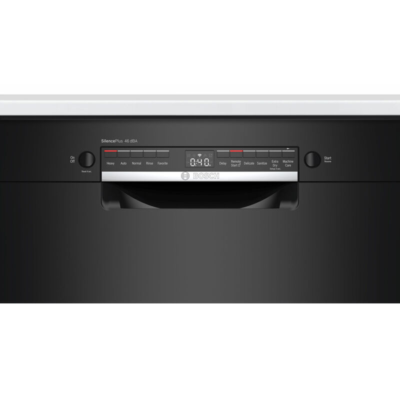 Bosch 300 Series 24 in. Front Control Smart Dishwasher with 46 dBa Sound Level, PureDry & Pocket - Black, , hires