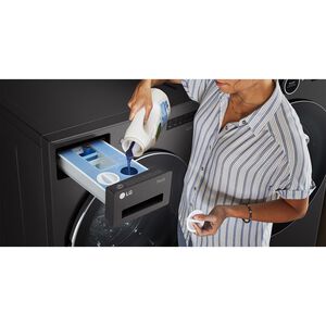 LG 27 in. 7.4 cu. ft. Electric Smart Dryer with 23 Dryer Programs, 11 Dry Options, Wrinkle Care & Sensor Dry - Black Steel, , hires