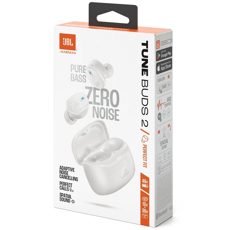 JBL - Tune Buds 2 True Wireless Noise Cancelling Earbuds - White, , hires