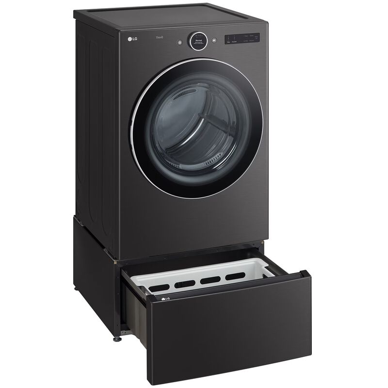 LG 27 in. 7.4 cu. ft. Front Loading Gas Smart Dryer with 23 Dryer Programs, 11 Dry Options, Wrinkle Care & Sensor Dry - Black Steel, , hires