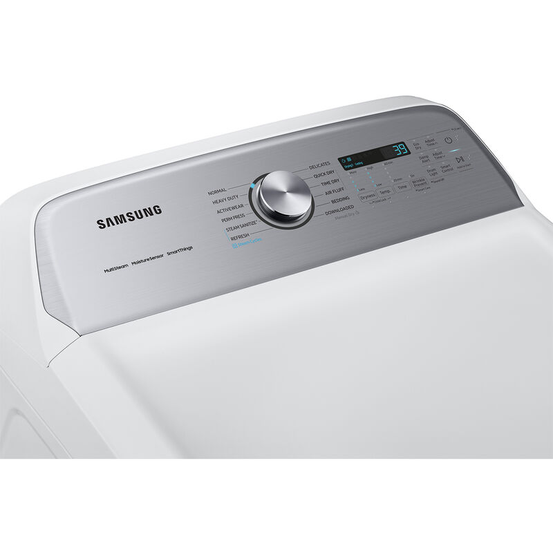 Samsung 27 in. 7.4 cu. ft. Smart Gas Dryer with Sensor Dry, Sanitize & Steam Cycle - White, White, hires