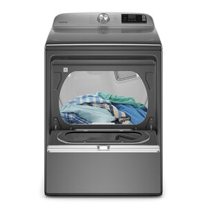 Maytag 27 in. 7.4 cu. ft. Smart Electric Dryer with Extra Power Button & Sensor Dry - Metallic Slate, Metallic Slate, hires