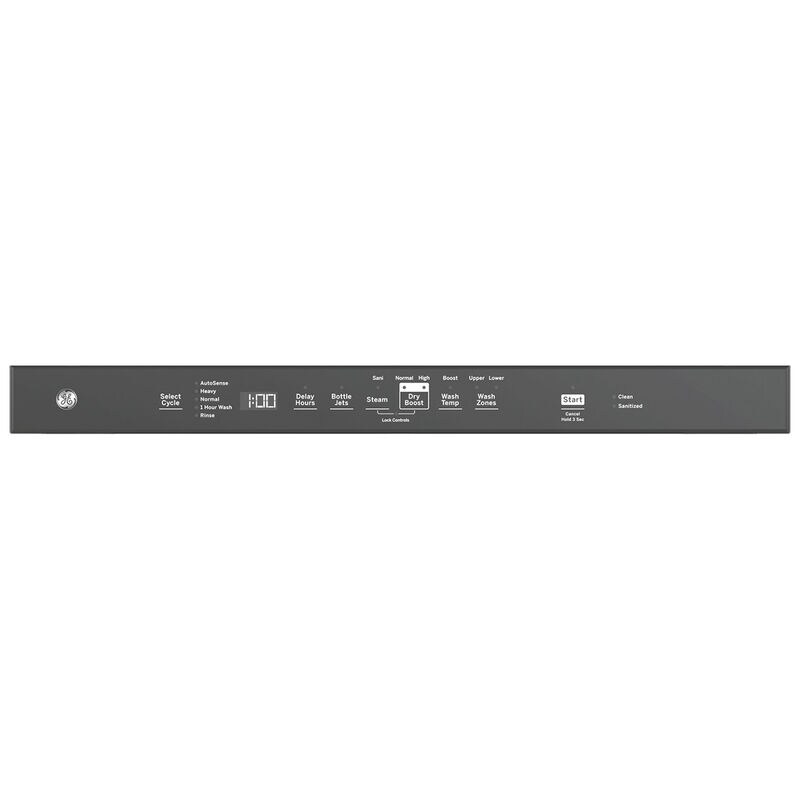 GE 24 in. Top Control Flush-Mount Dishwasher with 45 dBa Sound Level, 3rd-Rack & Dry Boost - Black Slate, Black Slate, hires