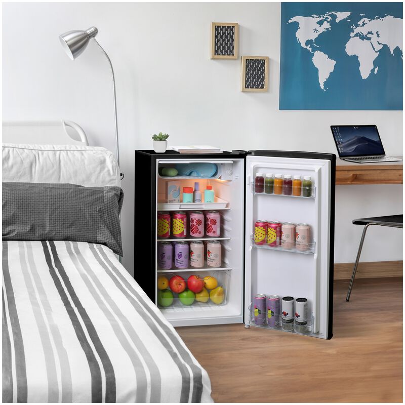 Avanti 18 in. 3.1 cu. ft. Mini Fridge with Freezer Compartment - Black, Black, hires