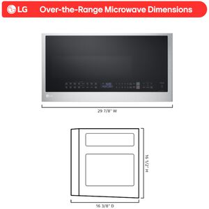 LG 30 in. 1.7 cu. ft. 950W Smart Over-the-Range Microwave with 300 CFM, Convection & Sensor Cooking - PrintProof Stainless Steel, PrintProof Stainless Steel, hires