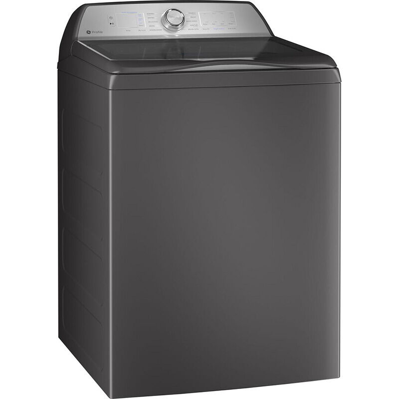 GE Profile 28 in. 4.9 cu. ft. Smart Top Load Washer with Agitator, Smarter Wash Technology, FlexDispense & Sanitize with Oxi - Diamond Gray, Diamond Gray, hires