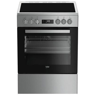 Beko 24 in. 2.5 cu. ft. Convection Oven Freestanding Electric Range with 4 Smoothtop Burners - Stainless Steel | SLER24410SS