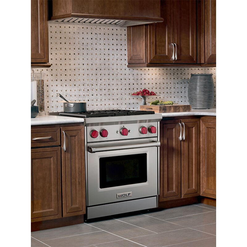 Wolf 30 in. 4.4 cu. ft. Standard Convection Gas Range with 4 Sealed Burners - Stainless Steel, , hires