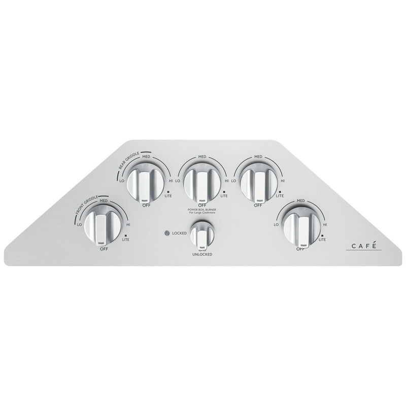 Cafe 30 in. Natural Gas Cooktop with 5 Sealed Burners & Griddle - Stainless Steel, , hires