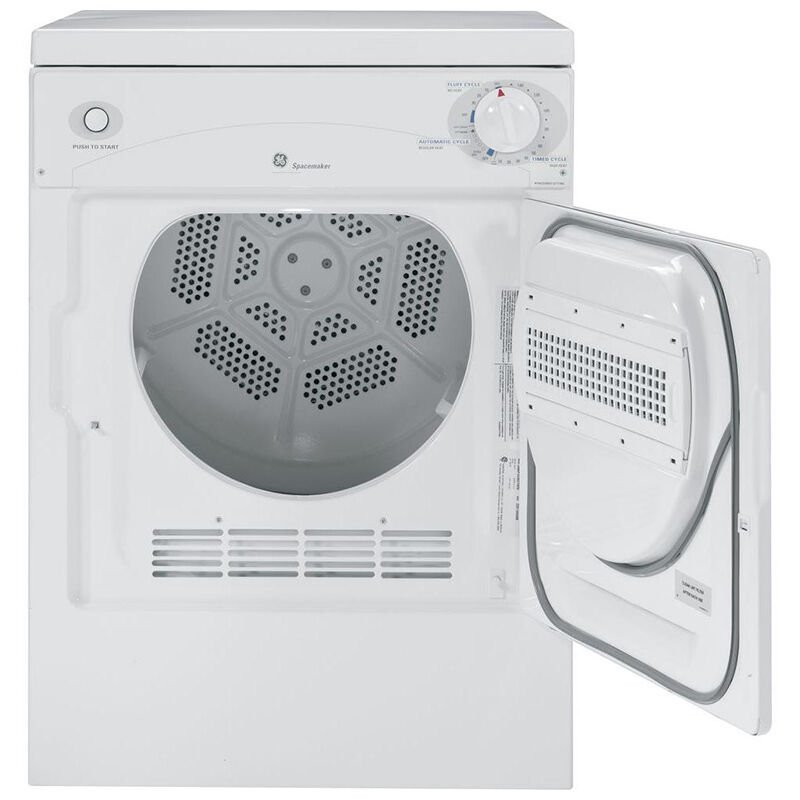 GE Spacemaker Series 24 in. 3.6 cu. ft. Electric Dryer with 3 Dry Programs - White, , hires