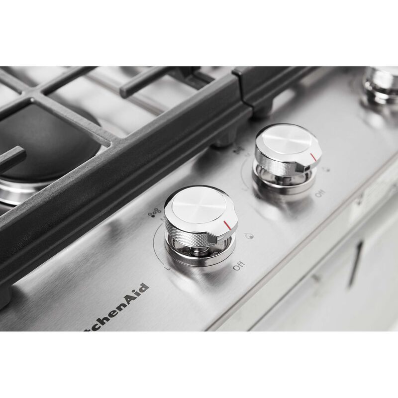 KitchenAid 30 in. 5-Burner Natural Gas Cooktop with Simmer Burner & Power Burner - Stainless Steel, , hires