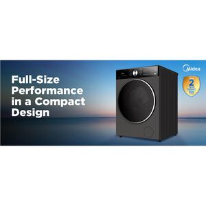 Midea 24 in. 2.7 cu. ft. Smart Stackable Front Load Washer with Steam Cycle - Charcoal Gray, , hires